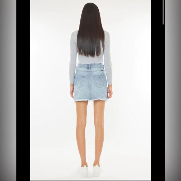 KanCan GIANNA FRINGED HEM MINI SKIRT - Picture 5 of 14